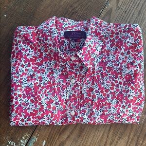 J. Crew Long Sleeve Women’s Pink, Red Liberty Print Red Floral Shirt Size 10